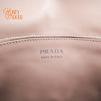 Prada Diagram Leather Shoulder Bag Pink Beige Silver Hardware Rank A