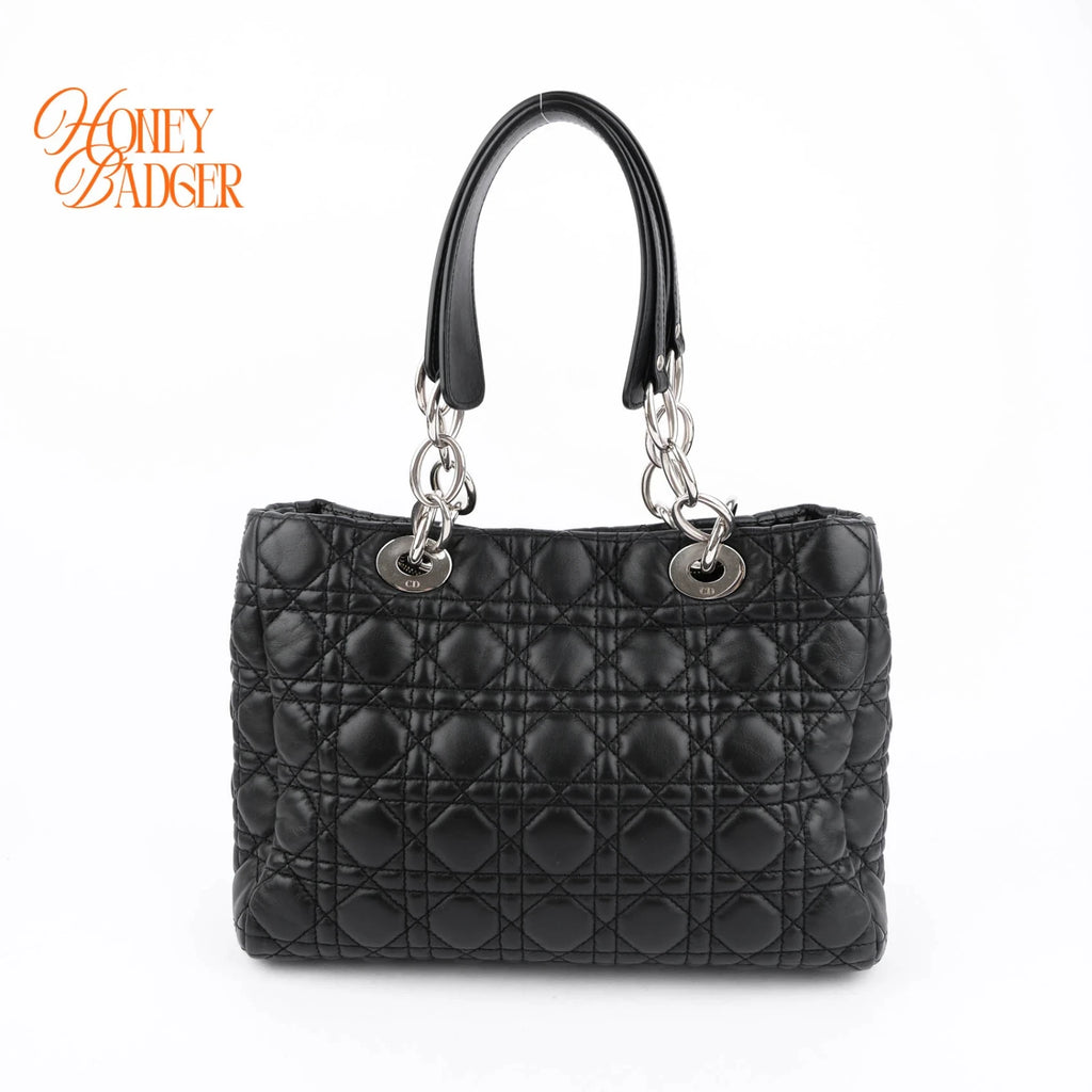 Dior Lady Dior Soft Shopping Large Lambskin Black Rank A