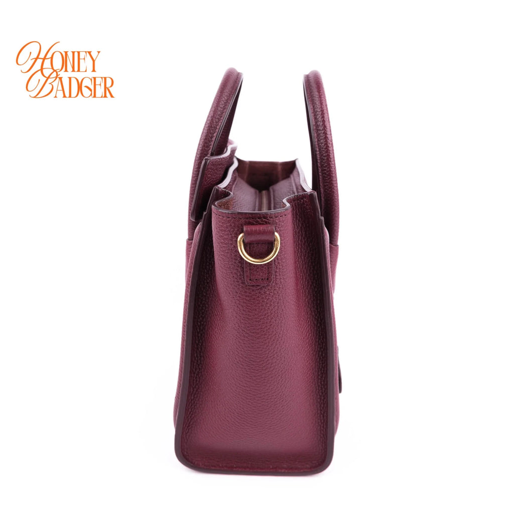 Celine Luggage Nano Red Leather Rank A