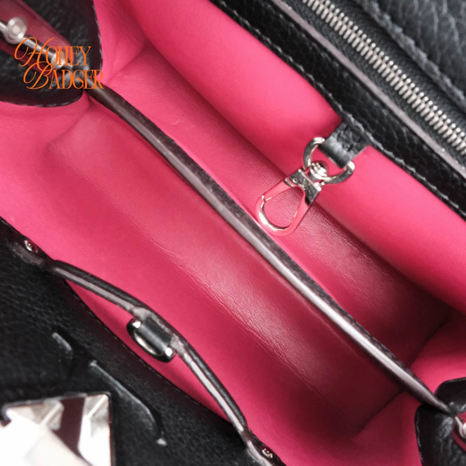 Louis Vuitton Capucines BB Taurillon Grained Leather Black Silver Hardware Rank A
