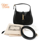 Gucci Jackie 1961 Mini Shoulder Bag Black Leather Gold Hardware 2WAY Bag
