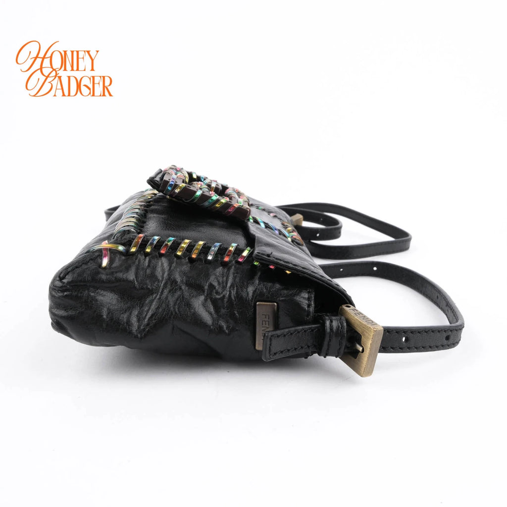 Fendi Baguette Mini Black Leather Rank A