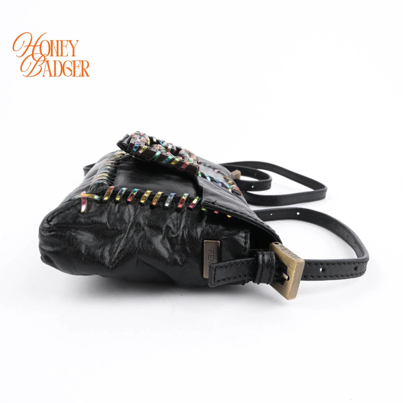 Fendi Baguette Mini Black Leather Rank A