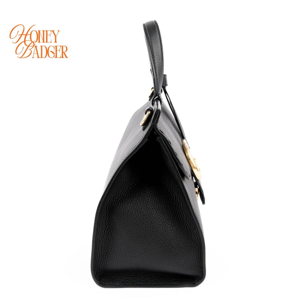 Gucci GG Marmont Top Handle Leather Black Rank A