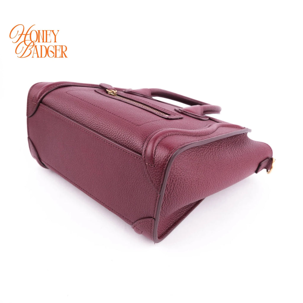 Celine Luggage Nano Red Leather Rank A