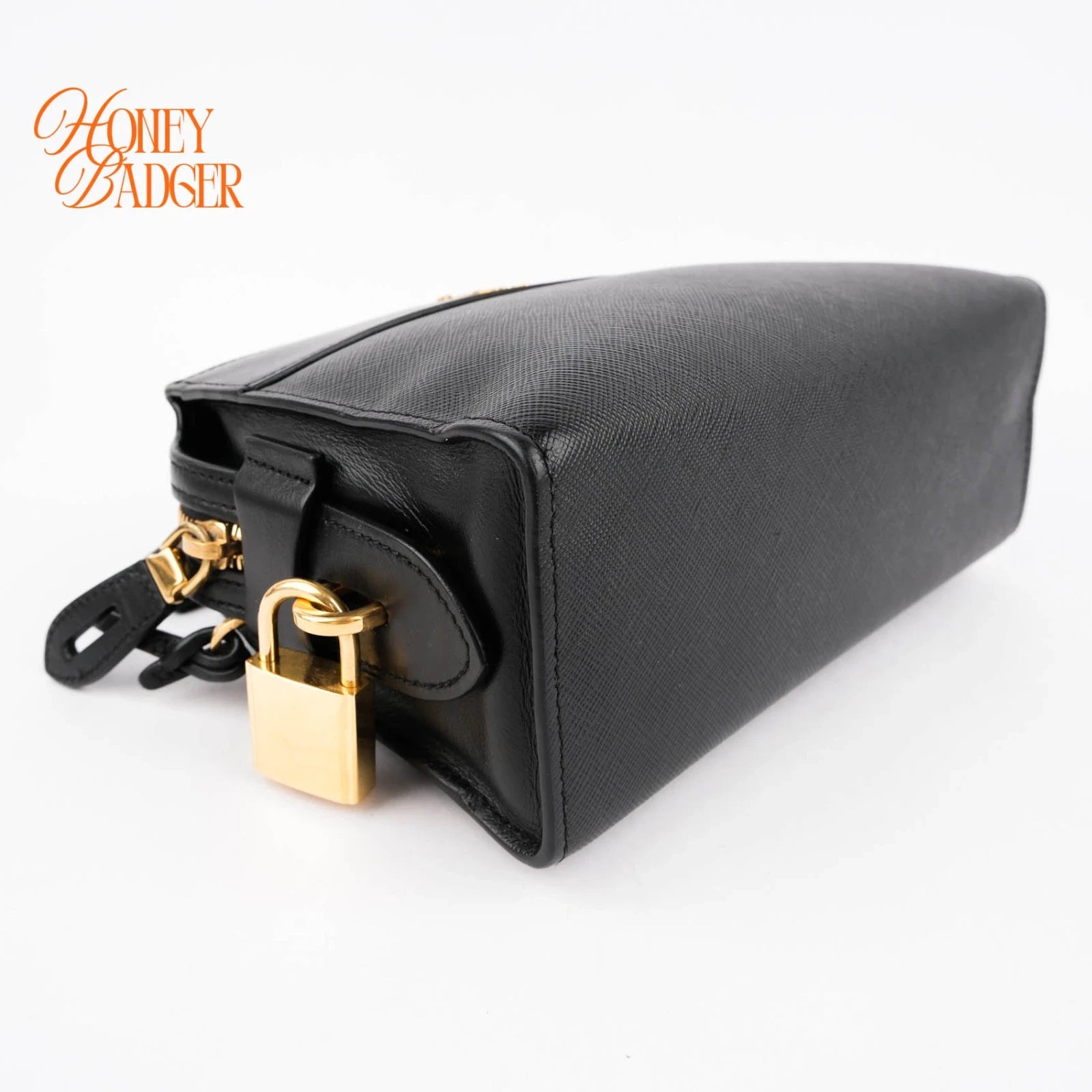 Prada Saffiano Camera Bag in black leather, Grade A condition.