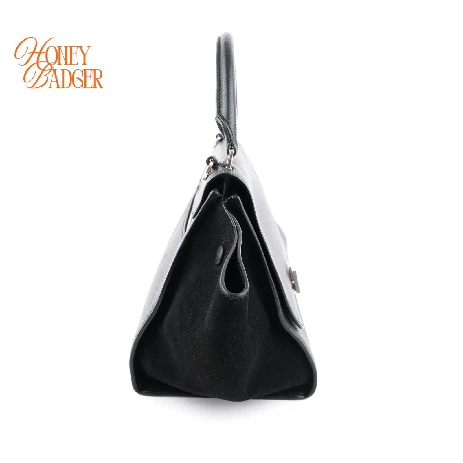 Celine Trapeze Black Grained Leather Rank A