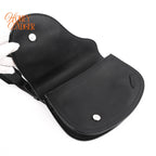 Dior Saddle Pouch Grained Calfskin Black Silver Hardware Rank A