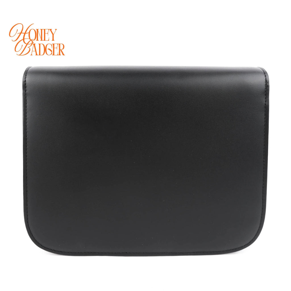 Celine Classic Box Medium Leather Black Gold Hardware Rank A