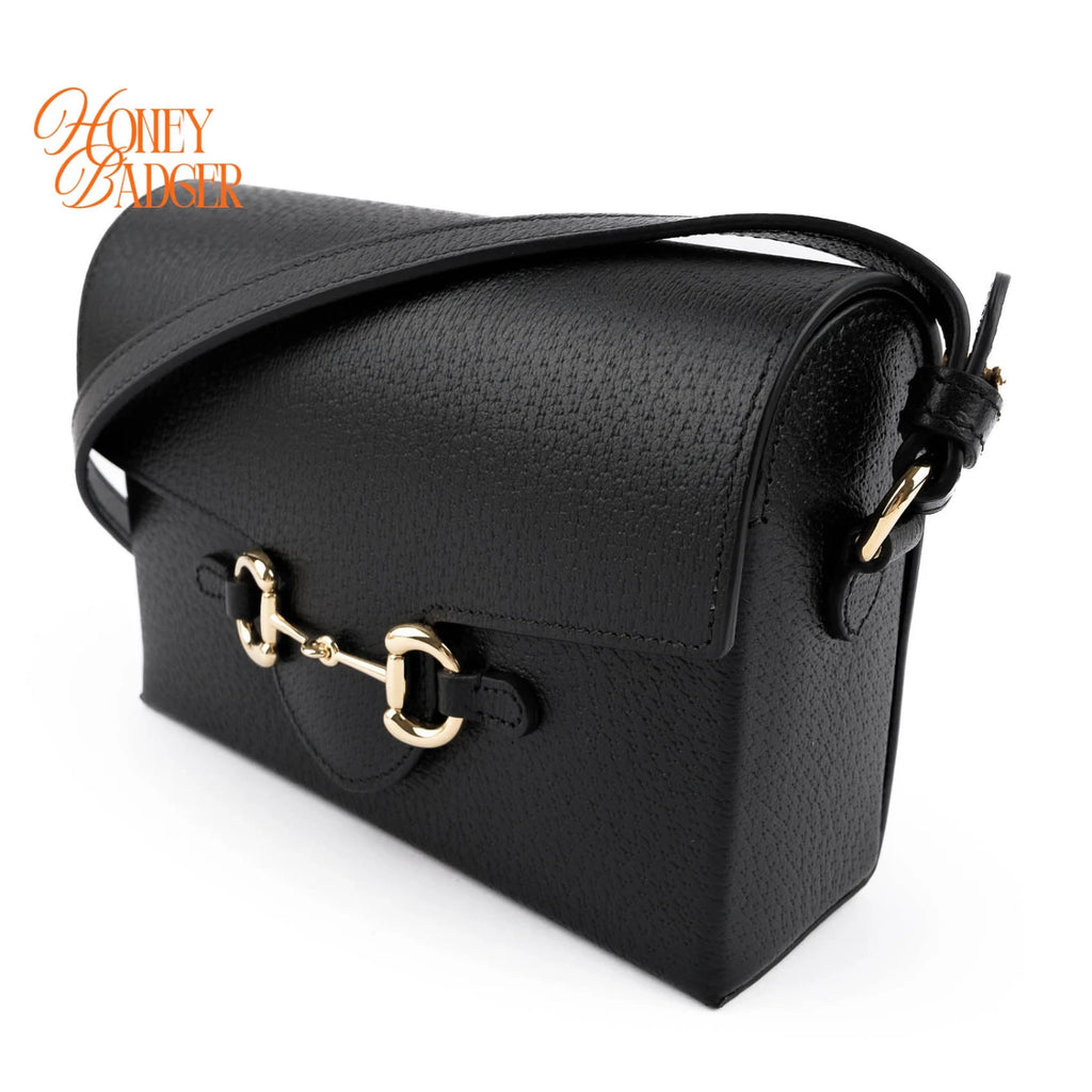 Gucci Horsebit 1955 Leather Shoulder Bag Black Rank S