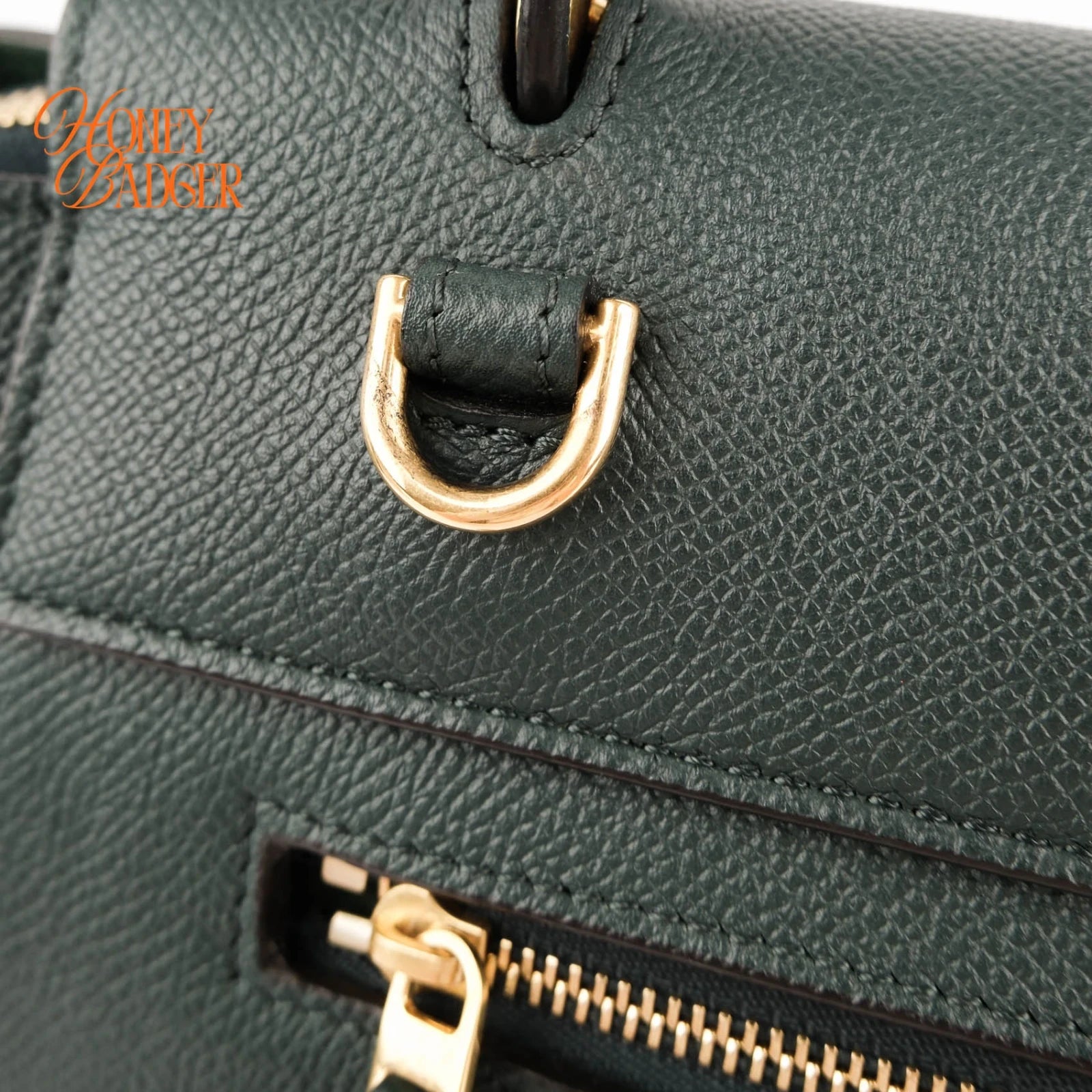 Celine Belt Bag Medium Dark Green Leather Grade A