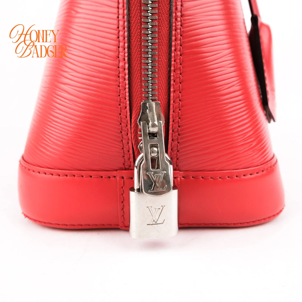 Louis Vuitton Alma PM Epi Leather Coquelicot Red Silver Hardware Rank AB
