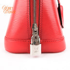 Louis Vuitton Alma PM Epi Leather Coquelicot Red Silver Hardware Rank AB