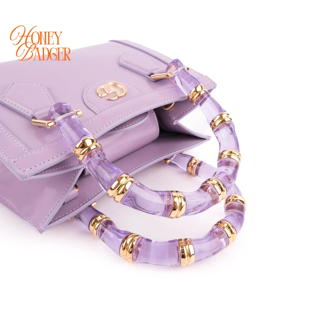 Gucci Diana Mini Purple Patent Bamboo Grade S