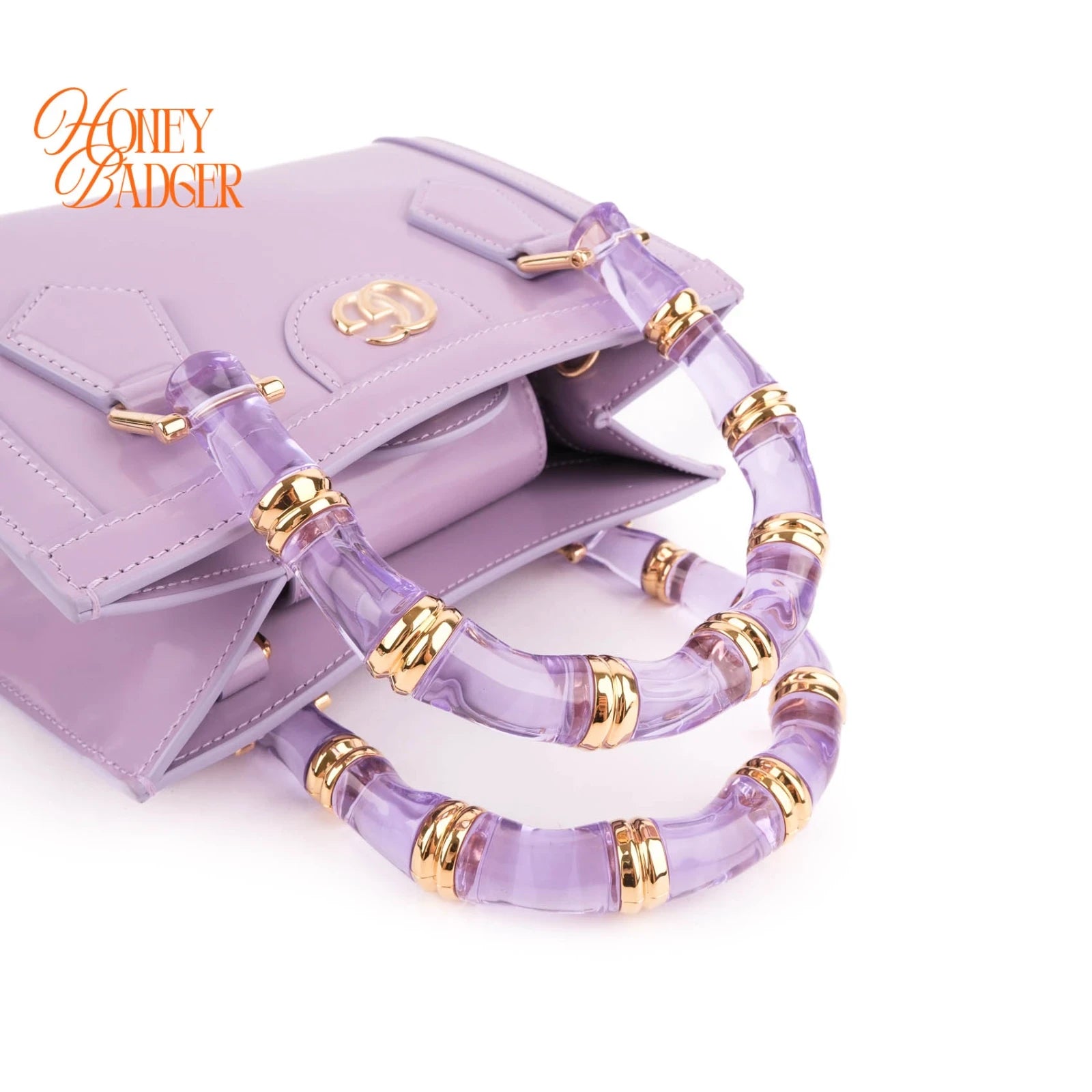 Gucci Diana Mini Purple Patent Bamboo Grade S