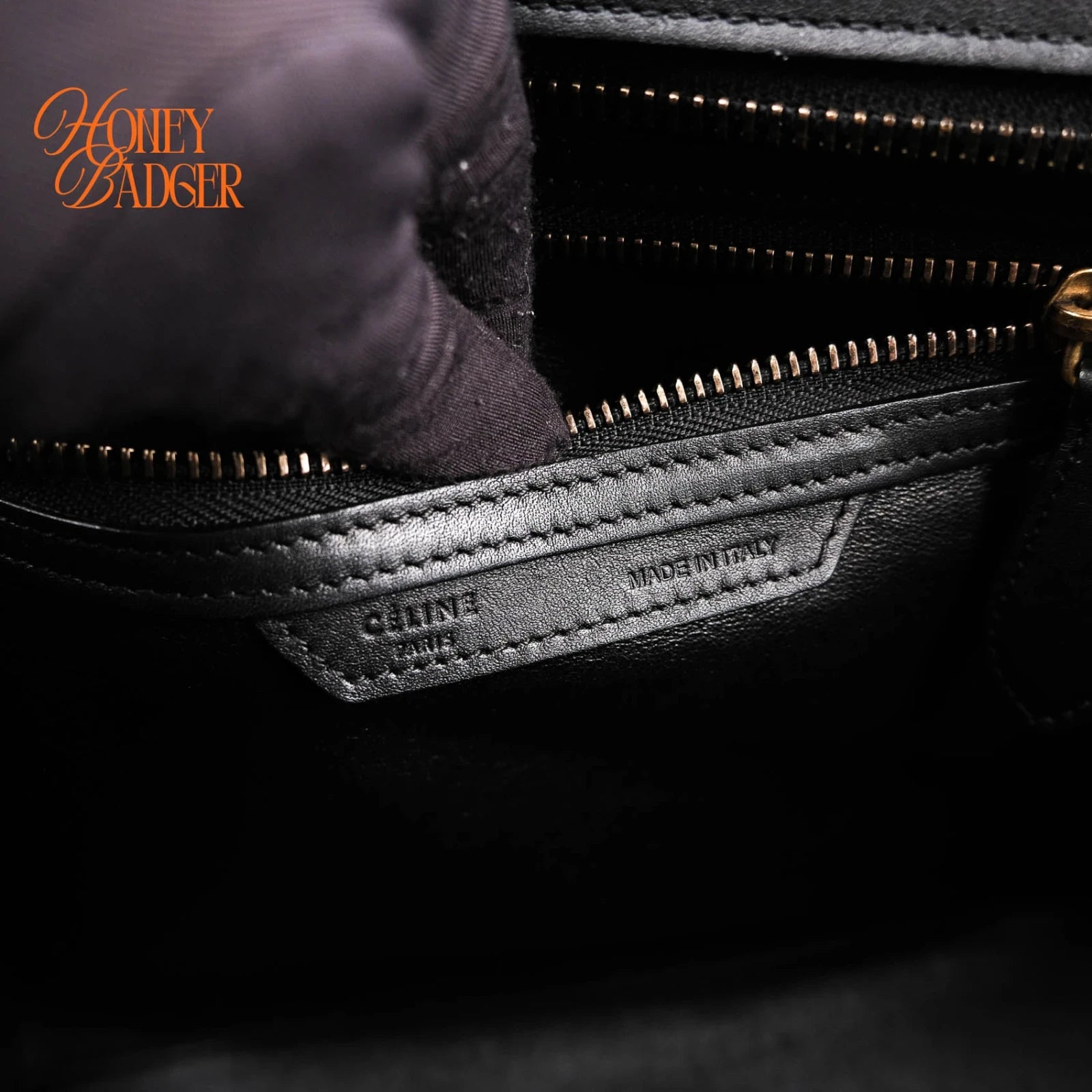 Celine Luggage Micro Smooth Leather Black Gold Hardware Rank A