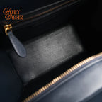 Celine Micro Luggage Shopper Tri-Color Navy Black Cream Beige Gold Hardware Rank AB