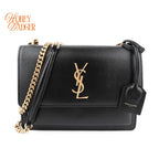 Saint Laurent Sunset Medium Leather Black Rank A