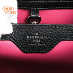 Louis Vuitton Capucines BB Taurillon Grained Leather Black Silver Hardware Rank A