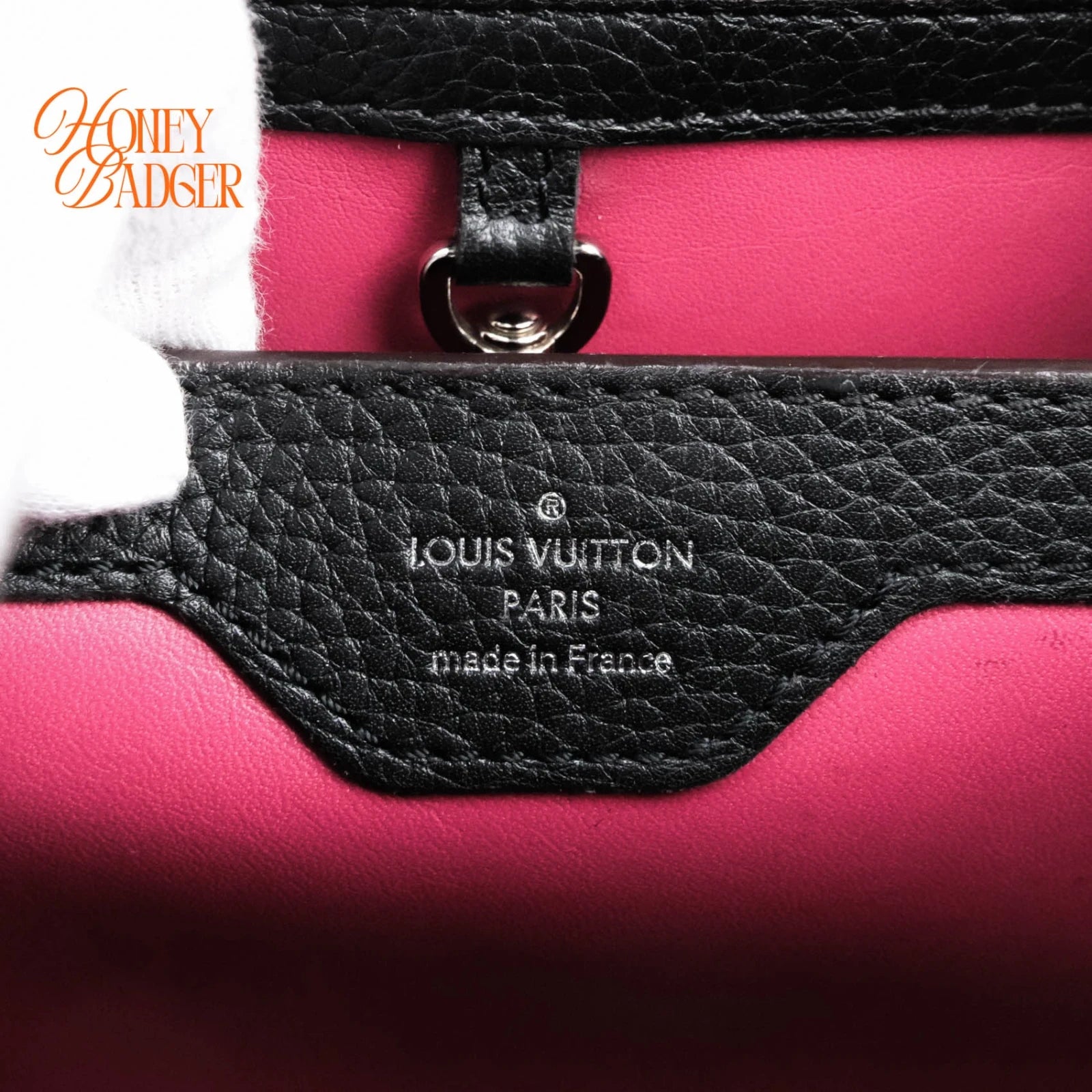 Louis Vuitton Capucines BB Taurillon Grained Leather Black Silver Hardware Rank A