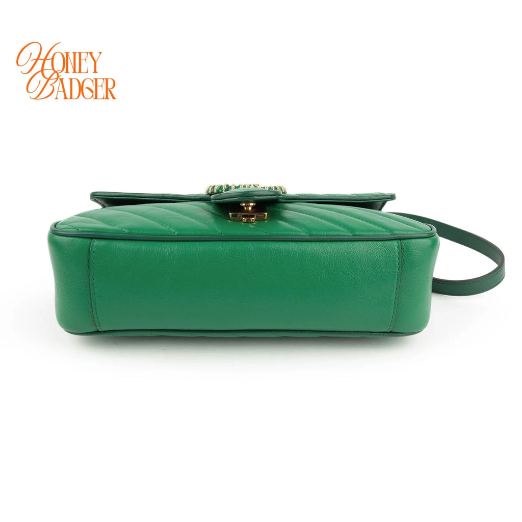 Gucci GG Marmont Small Green Leather Rank S