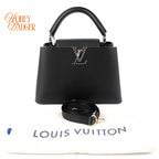 Louis Vuitton Studded Capucines BB Taurillon Leather Noir Silver Hardware Rank A