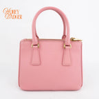 Prada Galleria Small Sakura Pink Saffiano Leather 2Way Bag Rank A