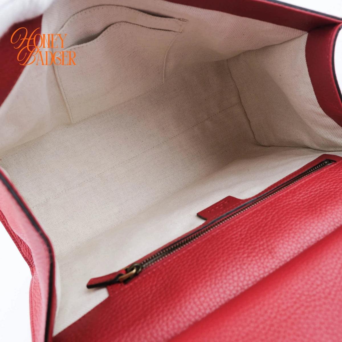 Gucci GG Marmont Small Top Handle Grained Calfskin Red Antique Gold Hardware Rank AB