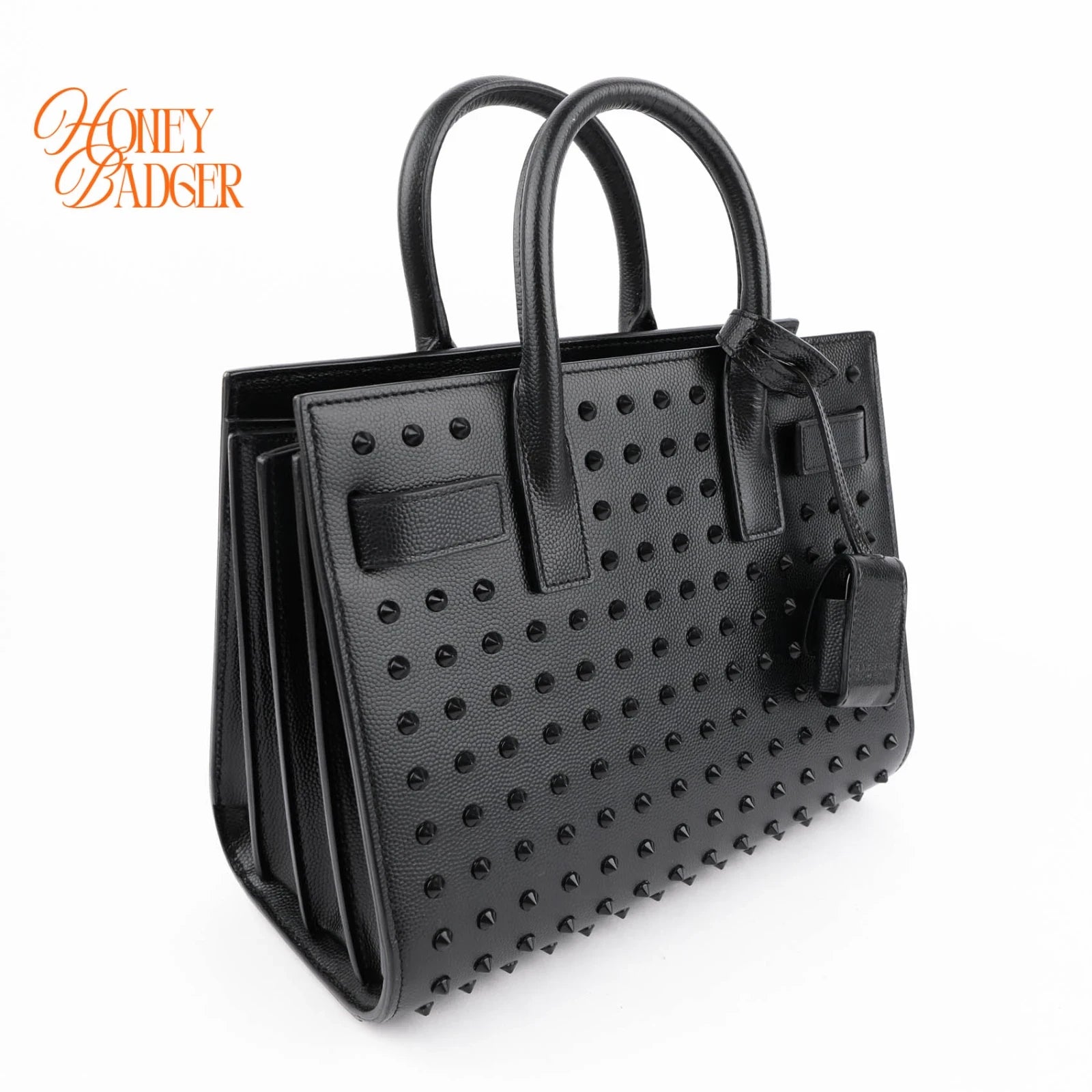 Saint Laurent Sac de Jour Nano Studded Leather Black Rank A