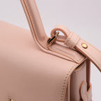 Delvaux Tempete MM Leather 2 Way Handbag Pink Mirror Included