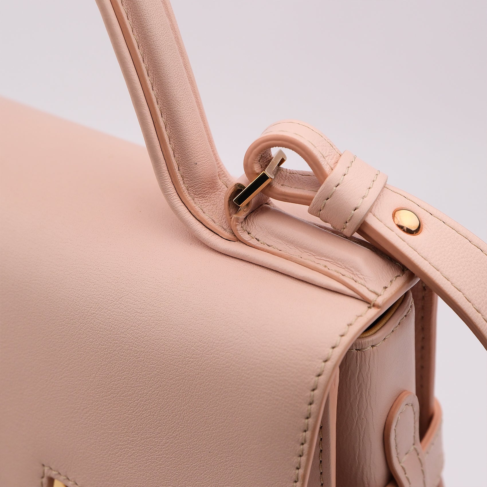 Delvaux Tempete MM Leather 2 Way Handbag Pink Mirror Included