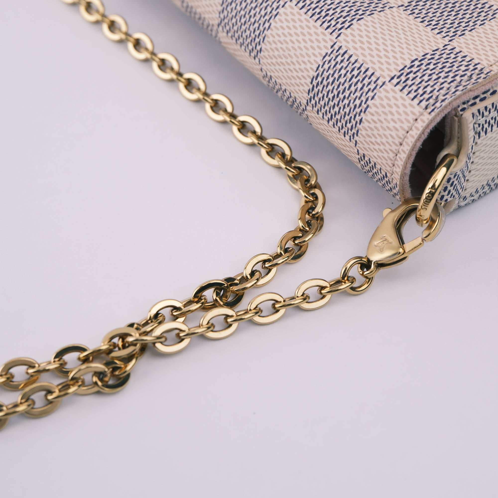 Louis Vuitton Pochette Felicie Damier Azur White Canvas Shoulder Bag - RFID Chip N40491