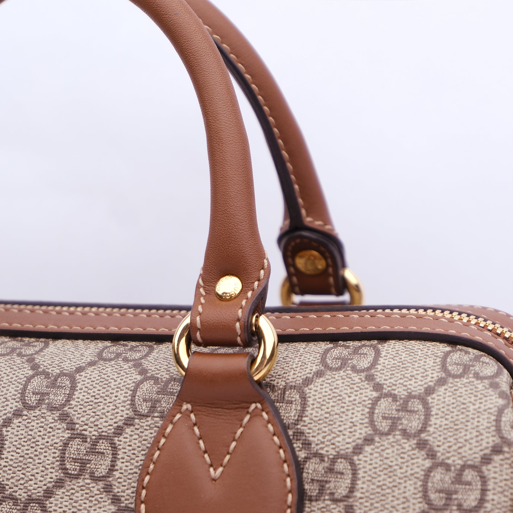Gucci GG Supreme Linea A Boston Bag With Butterfly Embroidery