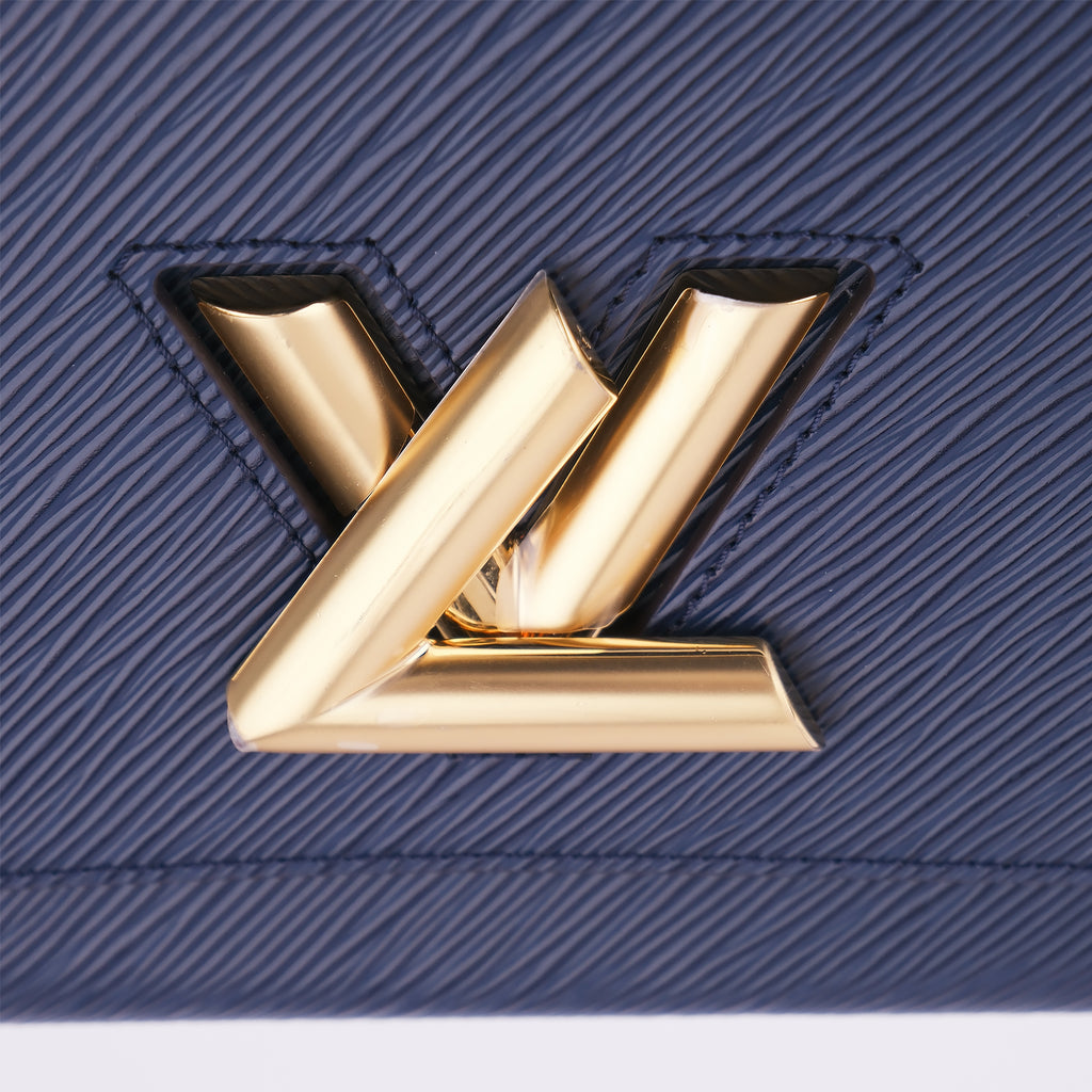 Louis Vuitton Epi Twist MM Blue Gold Hardware Shoulder Bag M53090
