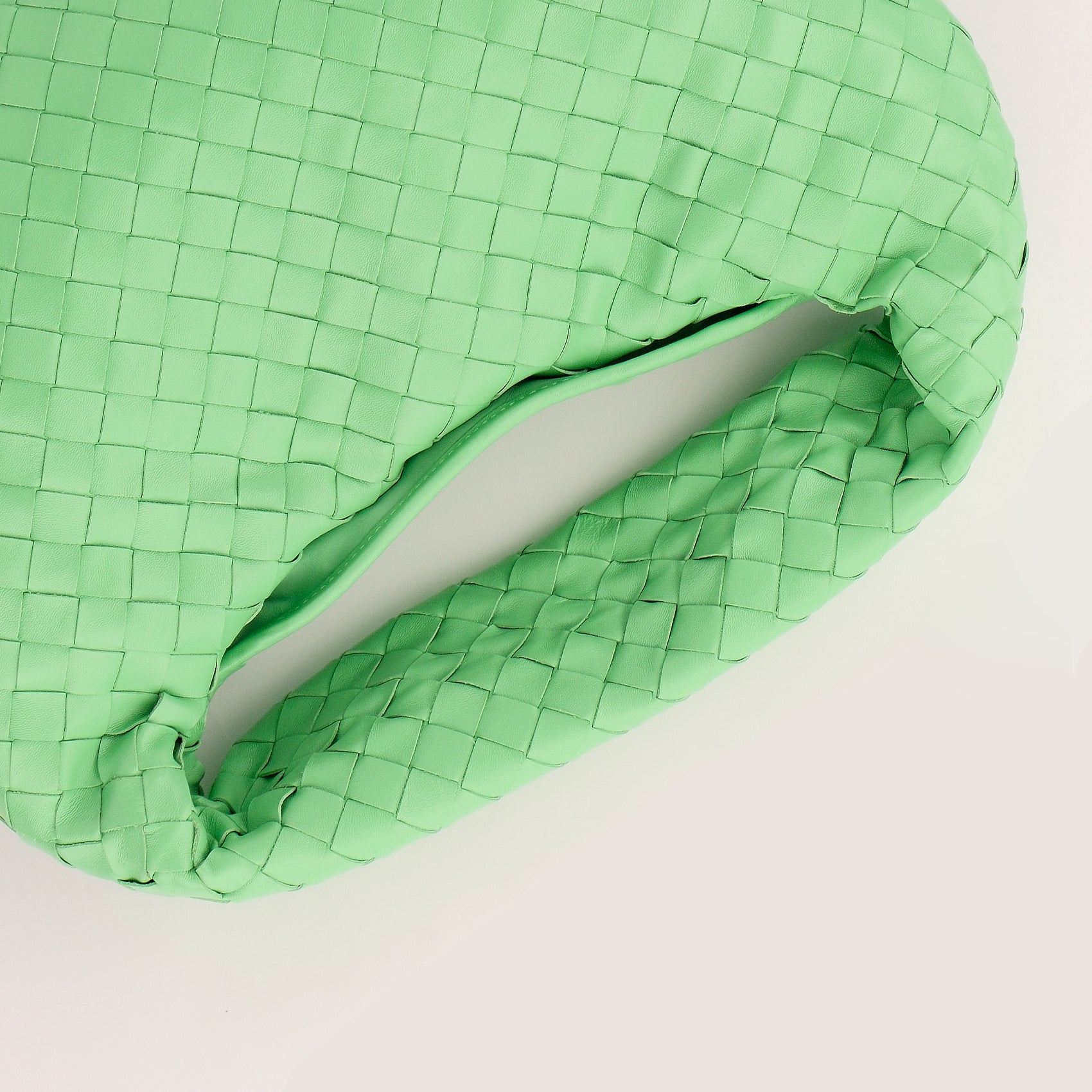 Bottega Veneta Intrecciato Hobo Shoulder Bag Nappa Leather Parakeet Green