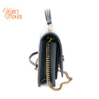 Saint Laurent Top Handle Sunset Chain Wallet Smooth Leather Storm Gold Hardware Rank AB