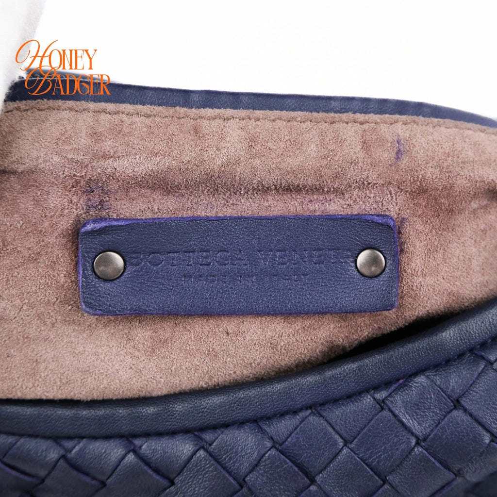 Bottega Veneta Large Veneta Hobo Intrecciato Nappa Navy Rank A