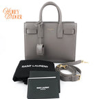 Saint Laurent Sac de Jour Nano Smooth Calfskin Urban Grey Bronze Hardware Rank A