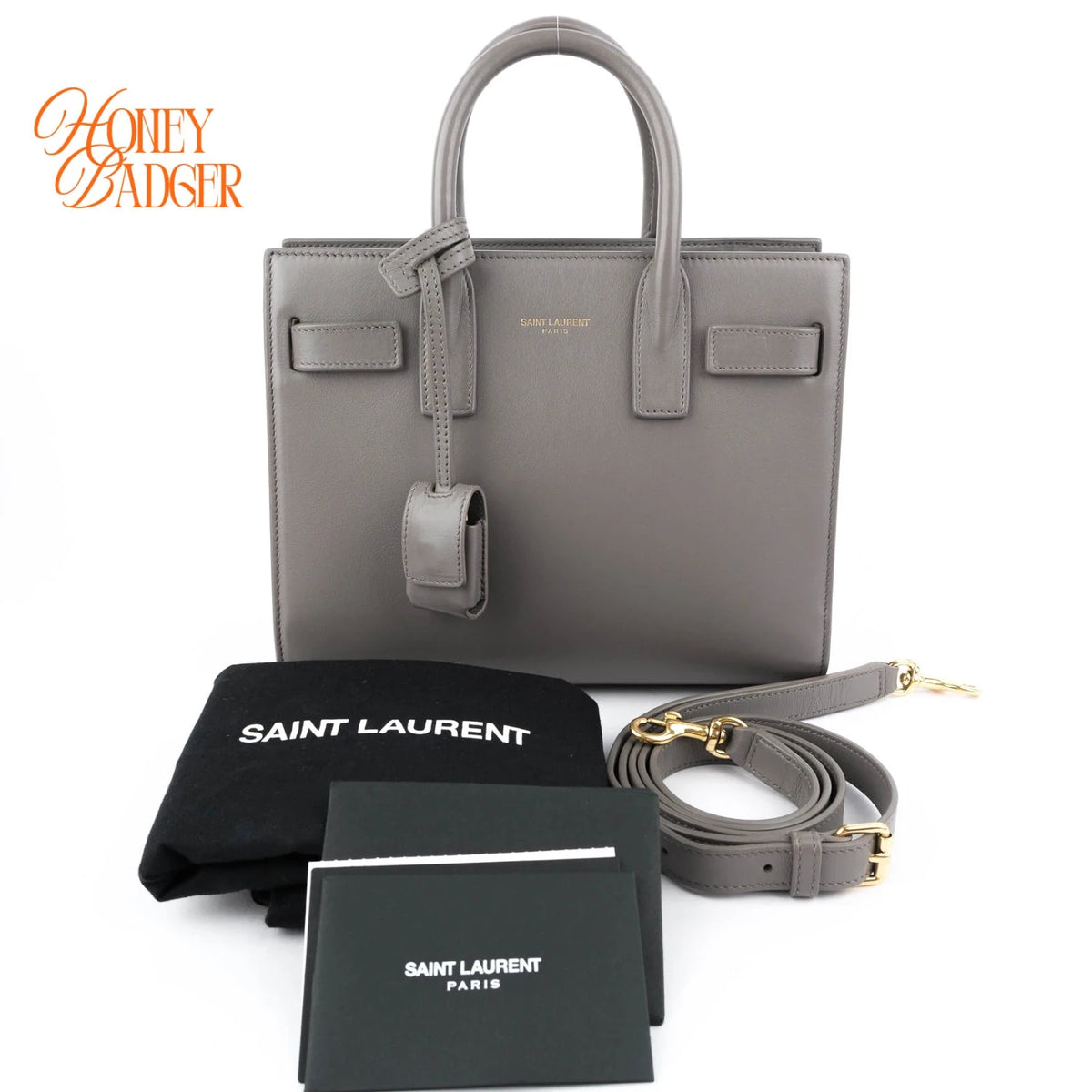 Saint Laurent Sac de Jour Nano Smooth Calfskin Urban Grey Bronze Hardware Rank A