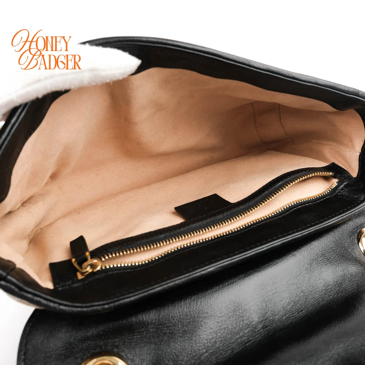 Gucci GG Marmont Small Shoulder Bag Original GG Canvas Beige/Ebony Black Leather Gold Hardware Rank A