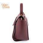 Celine Micro Belt Bag Grained Calfskin Burgundy Gold Hardware Rank A