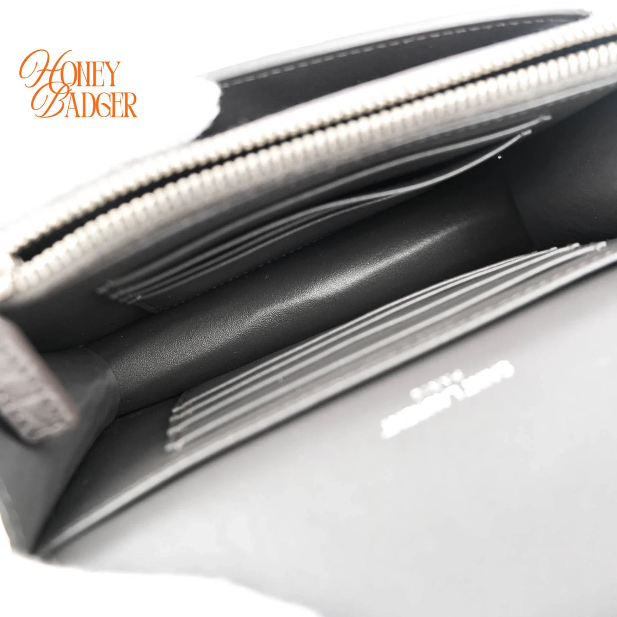 Saint Laurent Sunset Mini Chain Wallet Crocodile-Embossed Calfskin Grey Silver Hardware Rank A