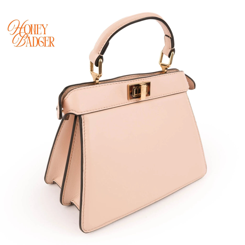 Fendi Peekaboo ISeeU Petite Handbag Pink Leather 2WAY Bag 8BN335
