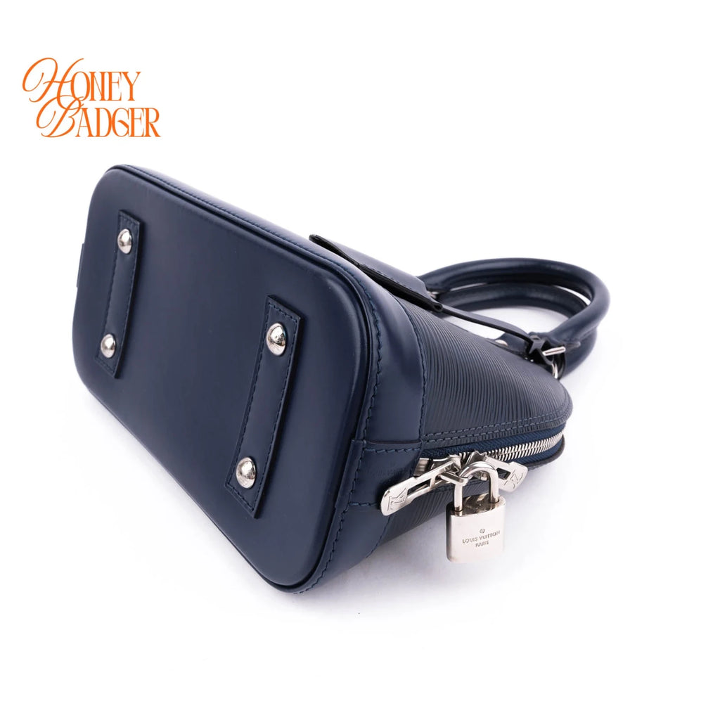 Louis Vuitton Alma BB Epi Leather Indigo Blue Silver Hardware Rank A