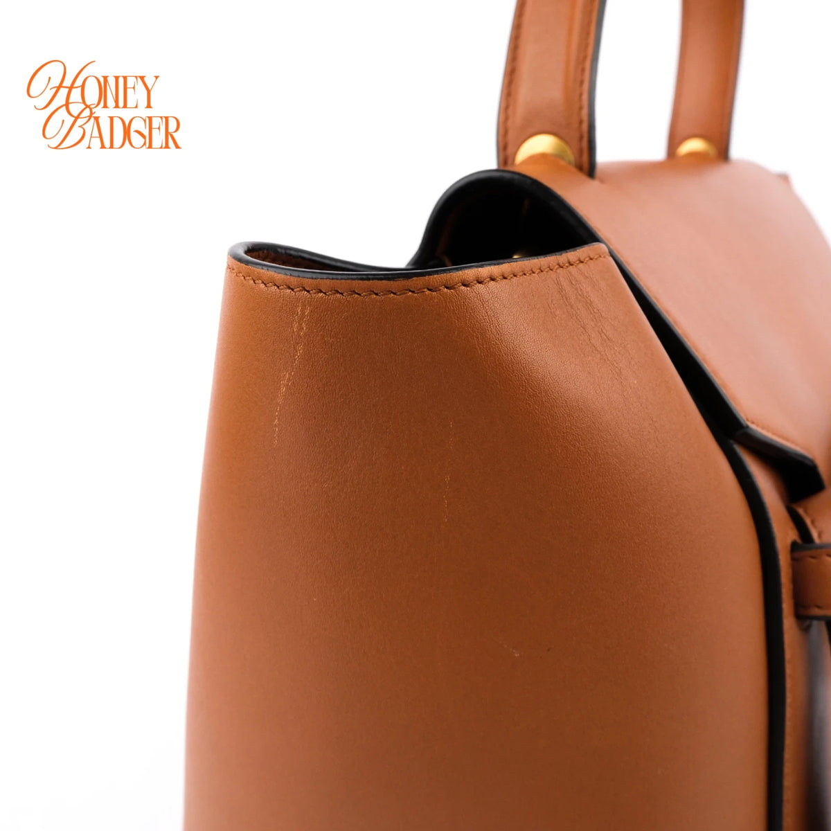 Celine Belt Bag Mini Tan Brown Calfskin Leather 2-Way Bag Rank AB
