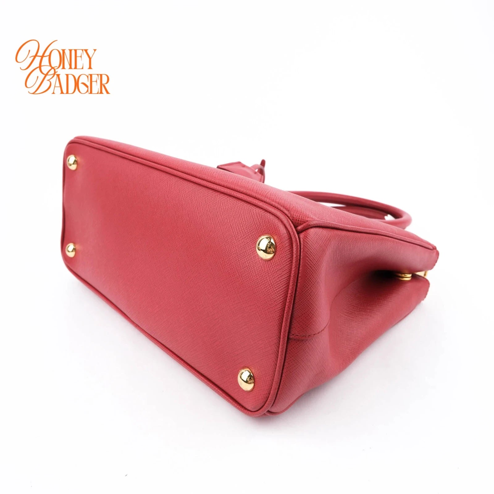 Prada Saffiano Lux Leather 2Way Handbag Red Rank A