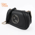 Gucci Blondie chain bag in black leather, Grade S condition.