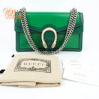 Gucci Dionysus Small Shoulder Bag Calfskin Emerald Green Two-Tone Hardware Rank A