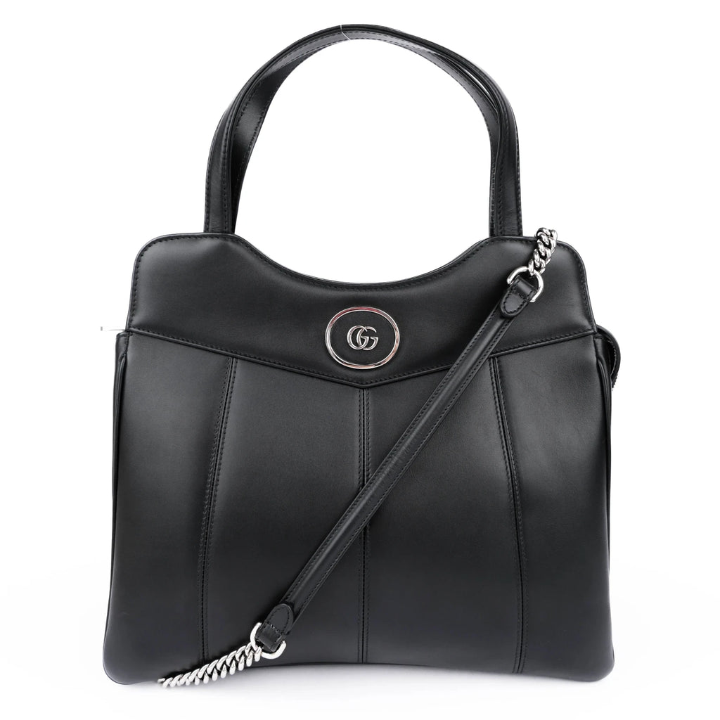 Gucci Petit GG Large Black Leather 2Way Handbag 745918 Rank A