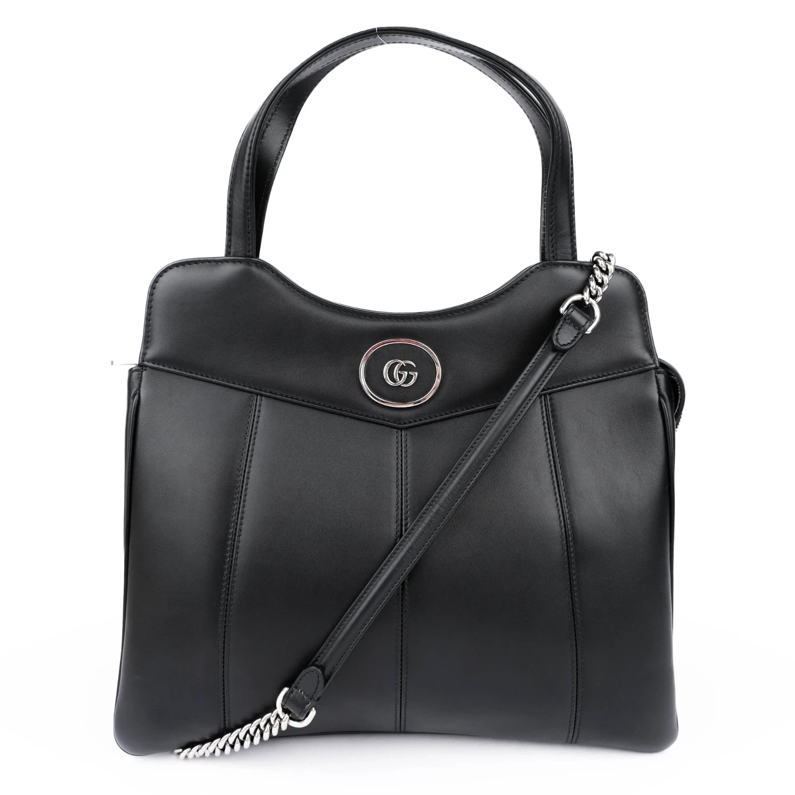 Gucci Petit GG Large Black Leather 2Way Handbag 745918 Rank A